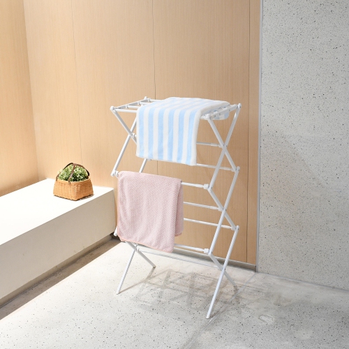 Extendable Clothes Drying Rack, Laundry Drying Rack with Width Adjustable 53cm to 100cm for Storage Indoor Outdoor, White