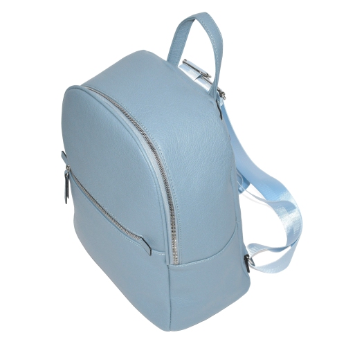 BACKPACK WITH FRONT ZIPPER POCKET - powder-blue