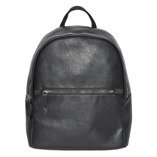 BACKPACK WITH FRONT ZIPPER POCKET - Black