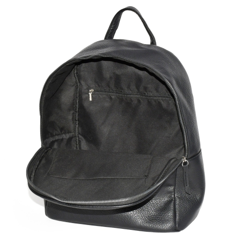 BACKPACK WITH FRONT ZIPPER POCKET - Black