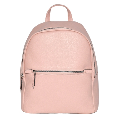 BACKPACK WITH FRONT ZIPPER POCKET - blush