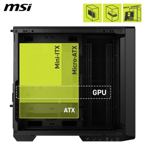 MSI MAG PANO 100L PZ Black Mid Tower Gaming Case