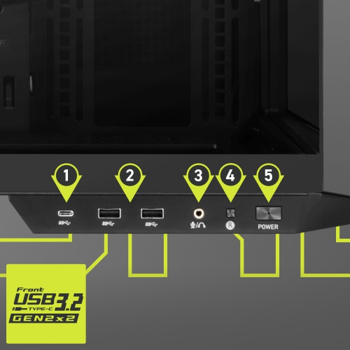 MSI MAG PANO 100L PZ Black Mid Tower Gaming Case