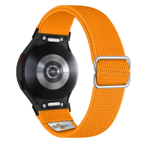 Nylon Stretch Band for Samsung Galaxy Watch 6 - Orange - Black Adapter