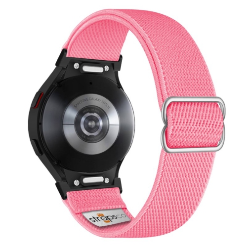 STRAPSCO  Nylon Stretch Band for Samsung Galaxy Watch 6 - Pink - Adapter In Black