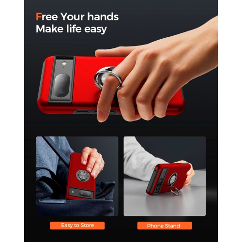 XCRS – Étui pour Pixel 8 A 2024 de Google, rotatif torsadé, étui de protection double couche mince Armor