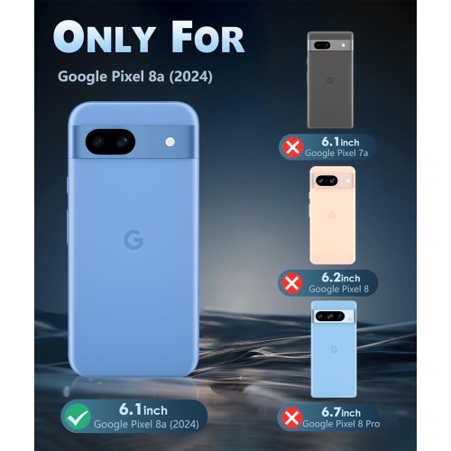XCRS – Étui pour Pixel 8&nbsp;A 2024 de Google, rotatif torsadé, étui de protection double couche mince Armor