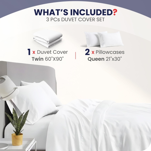 Canadian Linen Cotton Duvet Cover Zipper, 66"x90", Encasement Full Closure Breathable Mosture Wicking Soft Washable Dust Protector Bedding Cover, Twin