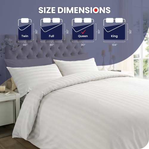 Canadian Linen Microfiber Duvet Cover Set 3pcs, 104"x90", 1 Cover with Zipper & 2 Pillowcase, Soft Breathable Protector Hotel Motel Bedding Sets, King