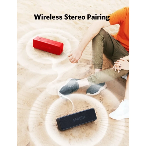 Haut-parleur Bluetooth portatif Soundcore 2 d'Anker - son stéréo 12 W, Bluetooth 5, BassUp, étanche IPX7, temps de jeu de 24 heures jumelage