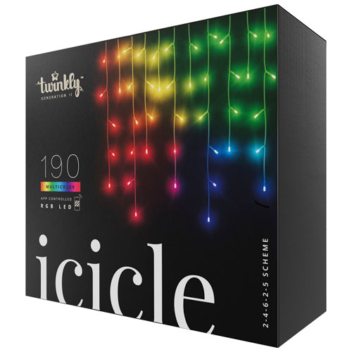 Twinkly Icicle Smart RGB LED Lights - 190 Lights