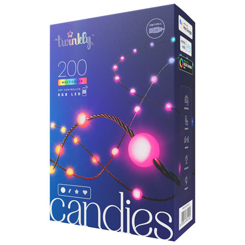 Guirlande à ampoules DEL RVB intelligente Candies de Twinkly - Perles - 200 ampoules