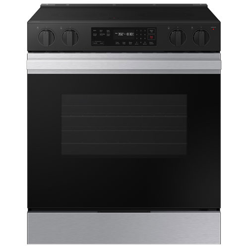 Open Box - Samsung BESPOKE 30" 6.3 Cu. Ft. 5-Element Slide-In Electric Range - Stainless - Perfect Condition