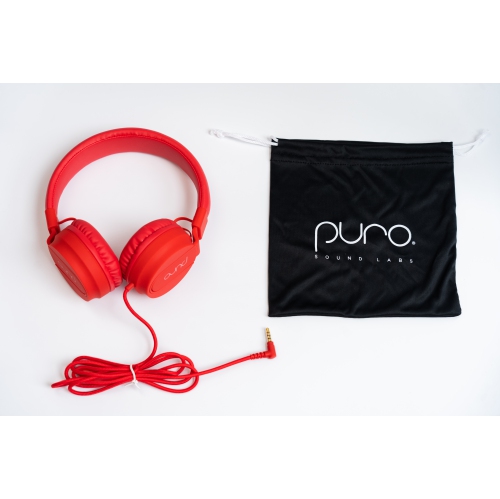 Puro Sound Labs PuroBasic Volume Limiting Wired Headphones for Kids, Foldable & Adjustable Headband w/Microphone, Compatible with Smartphones,
