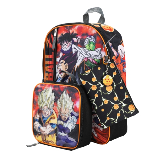 Dragon Ball Z Characters Collage Kids 16" Backpack and Lunch Bag 5 Piece Set