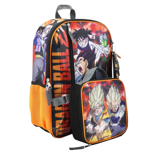 Dragon Ball Z Characters Collage Kids 16" Backpack and Lunch Bag 5 Piece Set