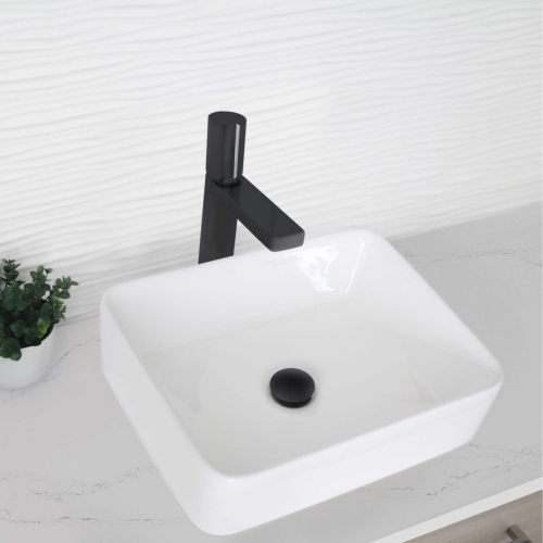 BOÎTE OUVERTE A - robinet de lavabo de salle de bain à une poignée, fini noir mat B-122NC