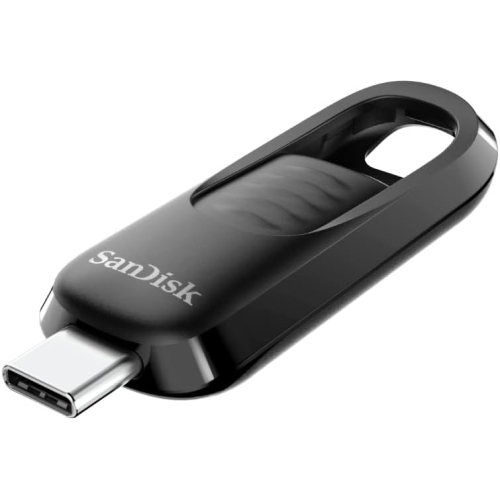 SANDISK  128GB Ultra Slider USB Type-C Flash Drive - Up to 400Mb/s, USB 3.2 Gen 1, Retractable Connector - Sdcz480-128G-G46