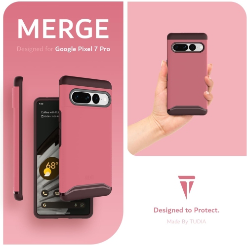 Étui double couche Merge de TUDIA pour Pixel 7 Pro de Google - Rose fumé