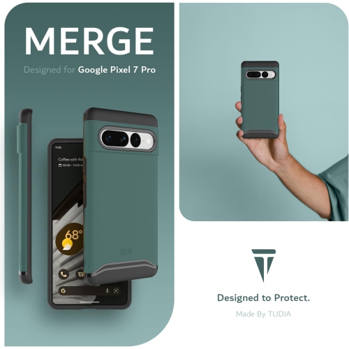 Étui double couche Merge de TUDIA pour Pixel 7 Pro de Google - Vert chasseur