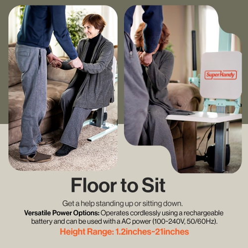 SuperHandy Electric Floor to Chair Lift for Seniors and People with Disabilities - up to 400 Lbs Weight Cap, Seating Transfer Assistance, Magnetic