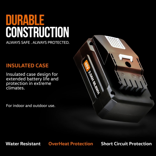 SuperHandy Lithium-Ion Rechargeable Battery 48V DC 2Ah 88.8 Watt Hours (Battery for Mobility Scooter,Wheel barrow, Winch and Earth/Ice Auger and more