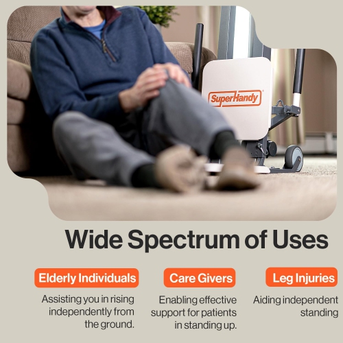 SuperHandy Electric Floor to Stand Lift for Seniors and People with Disabilities -up to 500LBS Weight Cap, Standing Assistance, Portable, Adjustable,