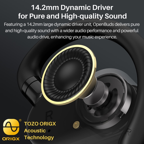 TOZO OpenBuds True Open Ear Wireless Earbuds with Multi-Angle Adjustment Bluetooth 5.3 Headphones with Dual-Axis Design for Long-Lasting Comfort