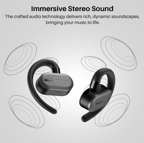 TOZO OpenBuds True Open Ear Wireless Earbuds with Multi-Angle Adjustment Bluetooth 5.3 Headphones with Dual-Axis Design for Long-Lasting Comfort