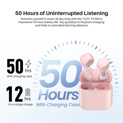 TOZO T6 mini Wireless Earbuds Bluetooth 5.3 Headphones, Ergonomic Design in-Ear Headset, 50Hrs Playtime with Wireless Charging Case, APP EQ