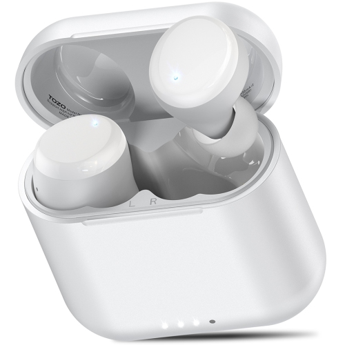 TOZO  T6 Mini Wireless Earbuds Bluetooth 5.3 Headphones, Ergonomic Design In-Ear Headset, 50Hrs Playtime With Wireless Charging Case, App Eq Customisable Ipx8 Waterproof-White