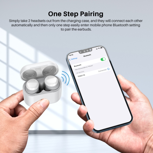 TOZO T6 mini Wireless Earbuds Bluetooth 5.3 Headphones, Ergonomic Design in-Ear Headset, 50Hrs Playtime with Wireless Charging Case, APP EQ