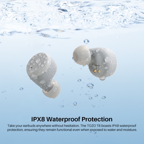 TOZO T6 mini Wireless Earbuds Bluetooth 5.3 Headphones, Ergonomic Design in-Ear Headset, 50Hrs Playtime with Wireless Charging Case, APP EQ