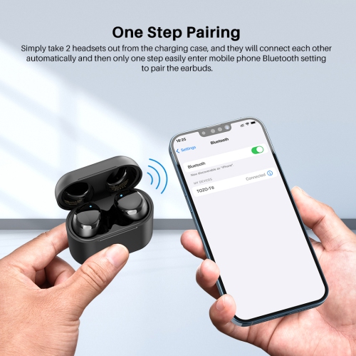 TOZO T6 mini Wireless Earbuds Bluetooth 5.3 Headphones, Ergonomic Design in-Ear Headset, 50Hrs Playtime with Wireless Charging Case, APP EQ