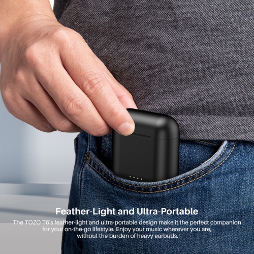 TOZO T6 mini Wireless Earbuds Bluetooth 5.3 Headphones, Ergonomic Design in-Ear Headset, 50Hrs Playtime with Wireless Charging Case, APP EQ