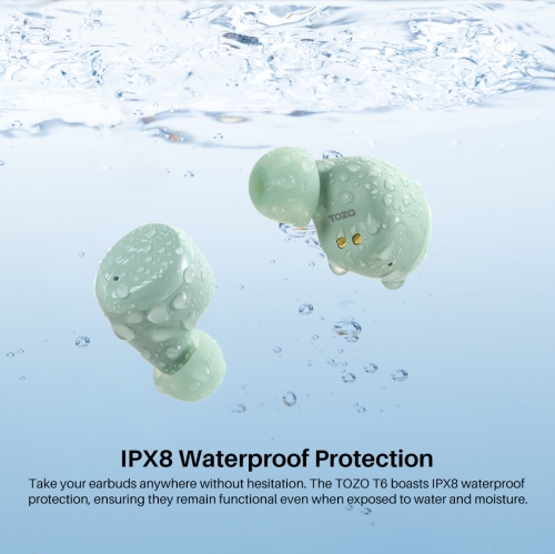 TOZO T6 mini Wireless Earbuds Bluetooth 5.3 Headphones, Ergonomic Design in-Ear Headset, 50Hrs Playtime with Wireless Charging Case, APP EQ