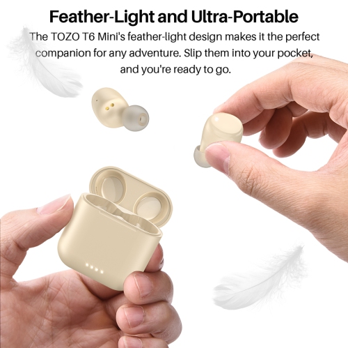 TOZO T6 mini Wireless Earbuds Bluetooth 5.3 Headphones, Ergonomic Design in-Ear Headset, 50Hrs Playtime with Wireless Charging Case, APP EQ