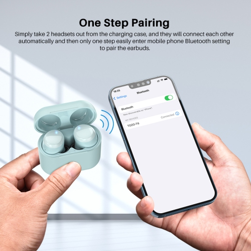 TOZO T6 mini Wireless Earbuds Bluetooth 5.3 Headphones, Ergonomic Design in-Ear Headset, 50Hrs Playtime with Wireless Charging Case, APP EQ