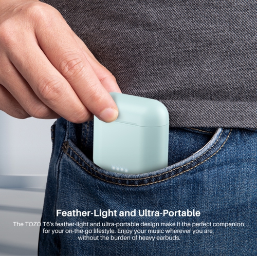 TOZO T6 mini Wireless Earbuds Bluetooth 5.3 Headphones, Ergonomic Design in-Ear Headset, 50Hrs Playtime with Wireless Charging Case, APP EQ