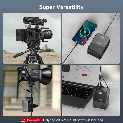 Open Box - SmallRig V Mount Battery VB99, 6700mAh 99Wh 14.8V mini V-Mount Battery