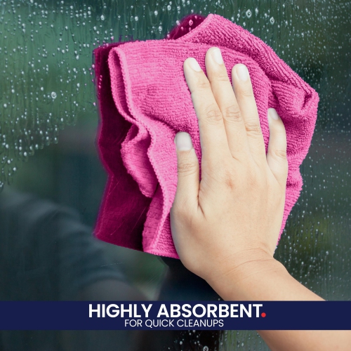 HYGIENX Microfiber Cleaning Cloth, 12”x12” 24 Pack Highly Absorbent Soft Dish Cloths, Reusable Quick Dry Rag Lint Free Washcloth Towel for Kitchen