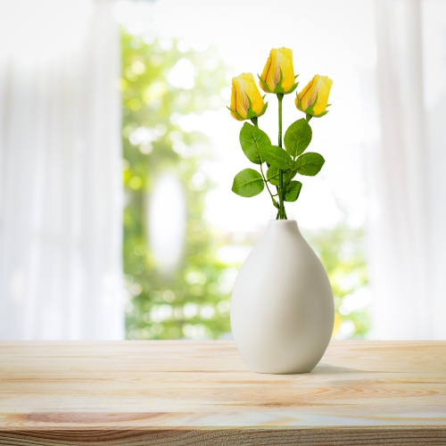 Rose Bud Floral Artificial Stem Spray - 23.5" - Yellow