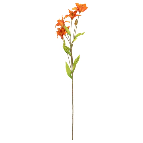 Tiger Lily Two-Tone Artificial Floral Spray - 26" - Rust Orange
