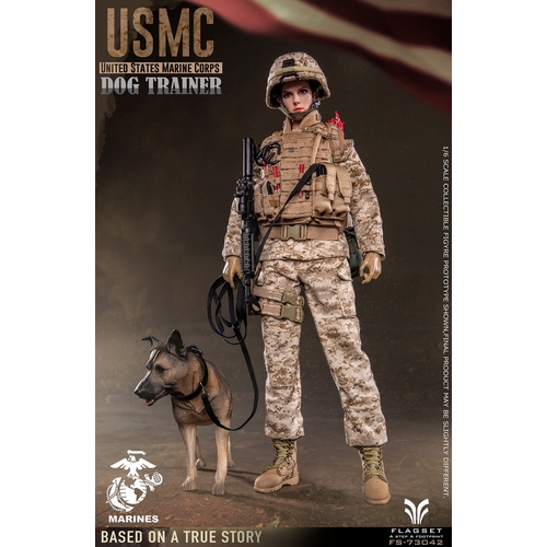 IMAGINATION HOBBY  Usmc Military Dog Trainer Female 1:6 Scale Action Figure Flagset Fs73042