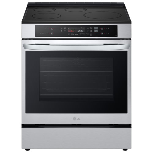 Cuisinière à induction intelligente encastrable avec convection véritable et friture à l'air 6,3 pi³ 30 po de LG - Inox