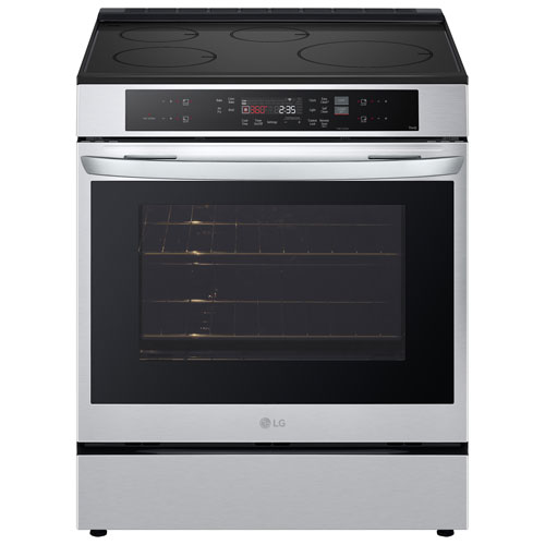 Cuisinière à induction intelligente encastrable avec convection véritable et friture à l'air 6,3 pi³ 30 po de LG - Inox