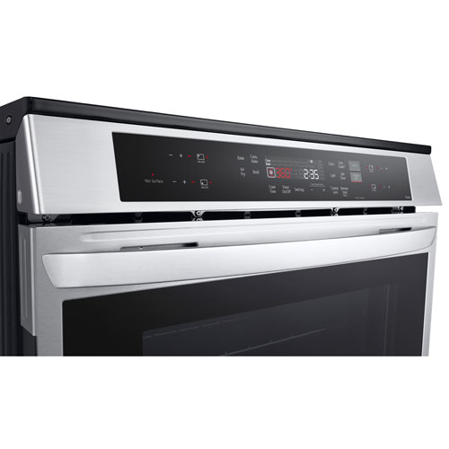 Cuisinière à induction intelligente encastrable avec convection véritable et friture à l'air 6,3 pi³ 30 po de LG - Inox