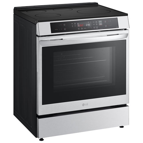 Cuisinière à induction intelligente encastrable avec convection véritable et friture à l'air 6,3 pi³ 30 po de LG - Inox