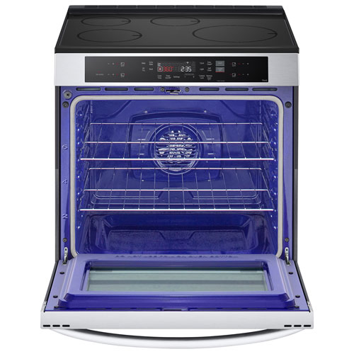 Cuisinière à induction intelligente encastrable avec convection véritable et friture à l'air 6,3 pi³ 30 po de LG - Inox