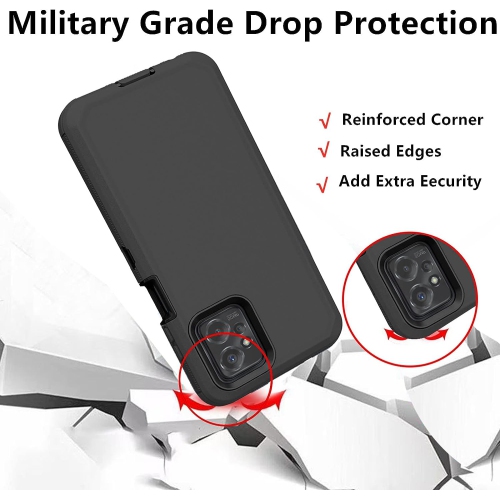 [CS] Étui rigide robuste antichoc à trois couches de Defender pour Moto G Stylus 5G 2024 de Motorola, noir